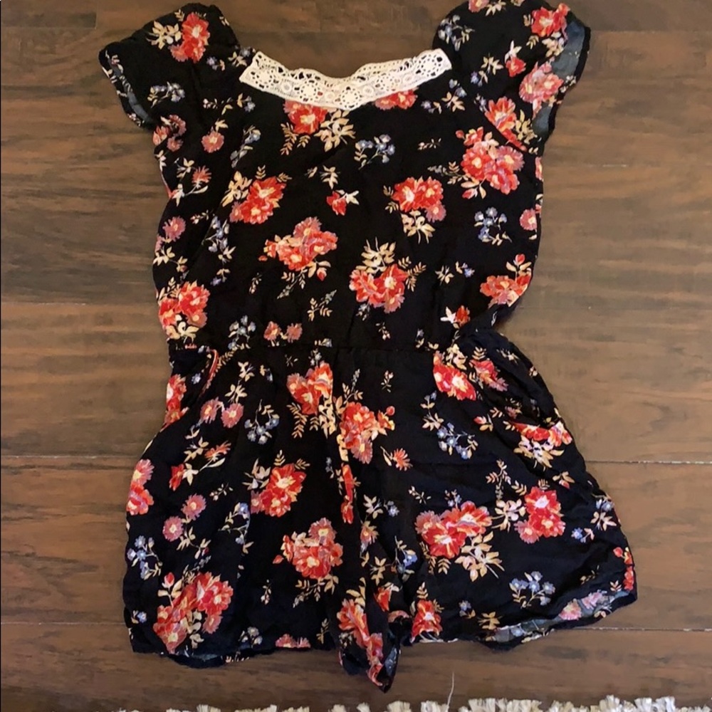 Girls floral romper